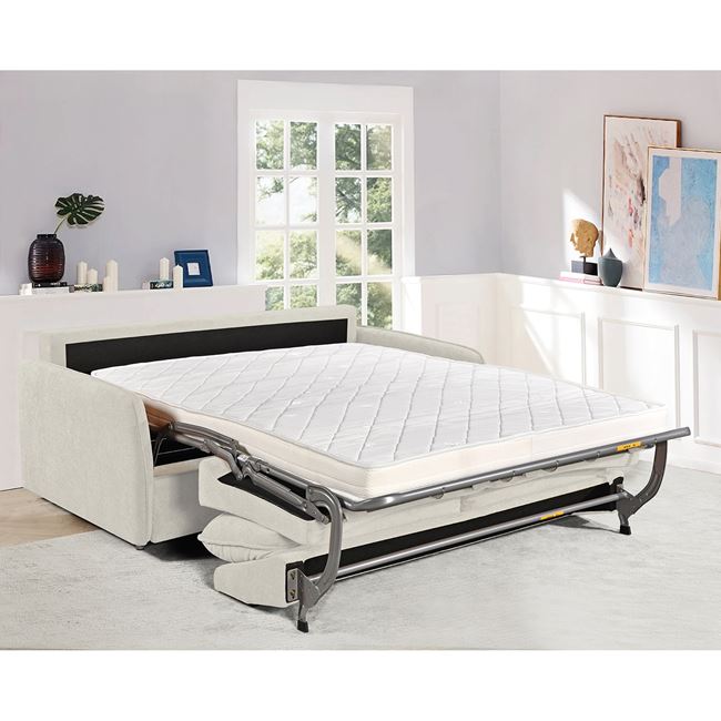 Καναπές-κρεβάτι "LESTER" 2θέσιος απο ύφασμα σε χρώμα μπεζ 180x98x89