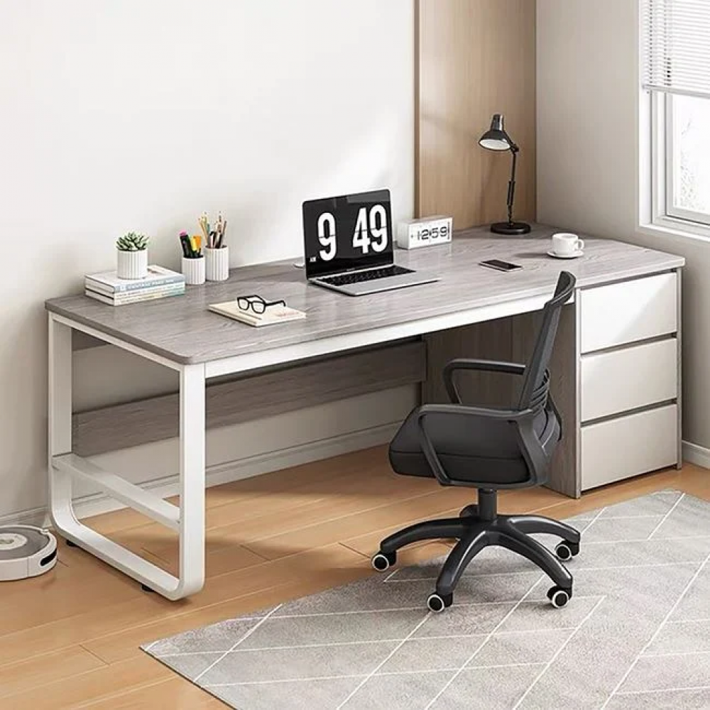 Γραφείο Η/Υ από μέταλλο/MDF σε άσπρο/γκρι χρώμα 120x48x74