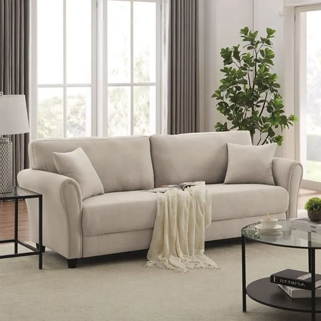 Καναπές 3θέσιος "BRITAIN" απο ύφασμα σε χρώμα μπεζ 212x78x87