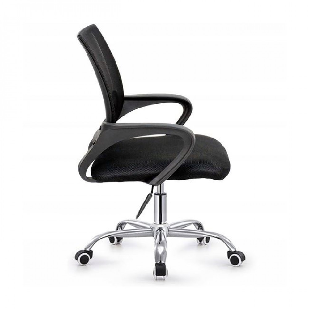 Πολυθρόνα Γραφείου "BF2101-W" απο μέταλλο/ύφασμα σε χρώμα μαύρο 58x55x83/93