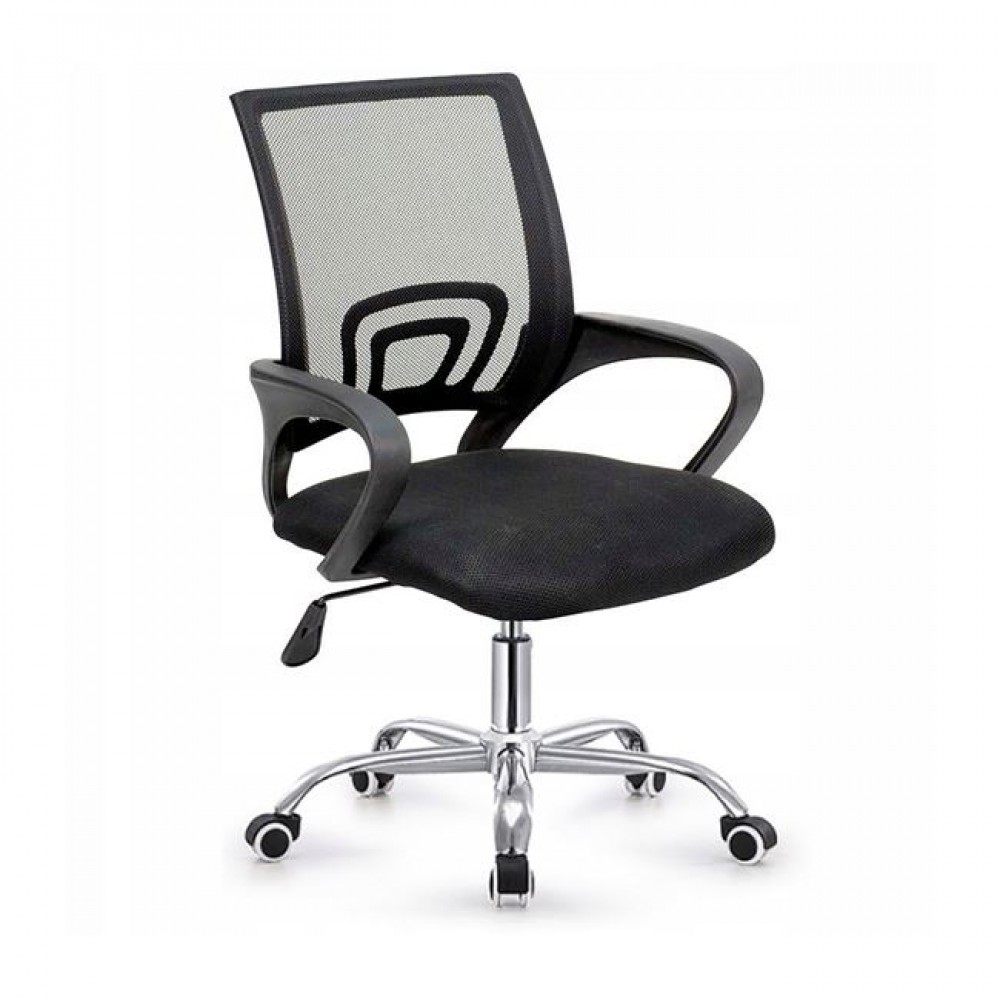 Πολυθρόνα Γραφείου "BF2101-W" απο μέταλλο/ύφασμα σε χρώμα μαύρο 58x55x83/93