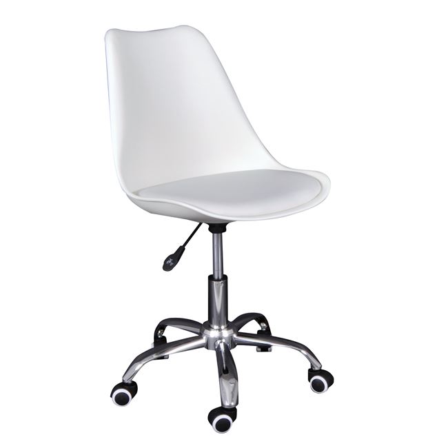 Καρέκλα γραφείου "MARTIN-W" απο PP/PU σε χρώμα άσπρο 52x52x80/93