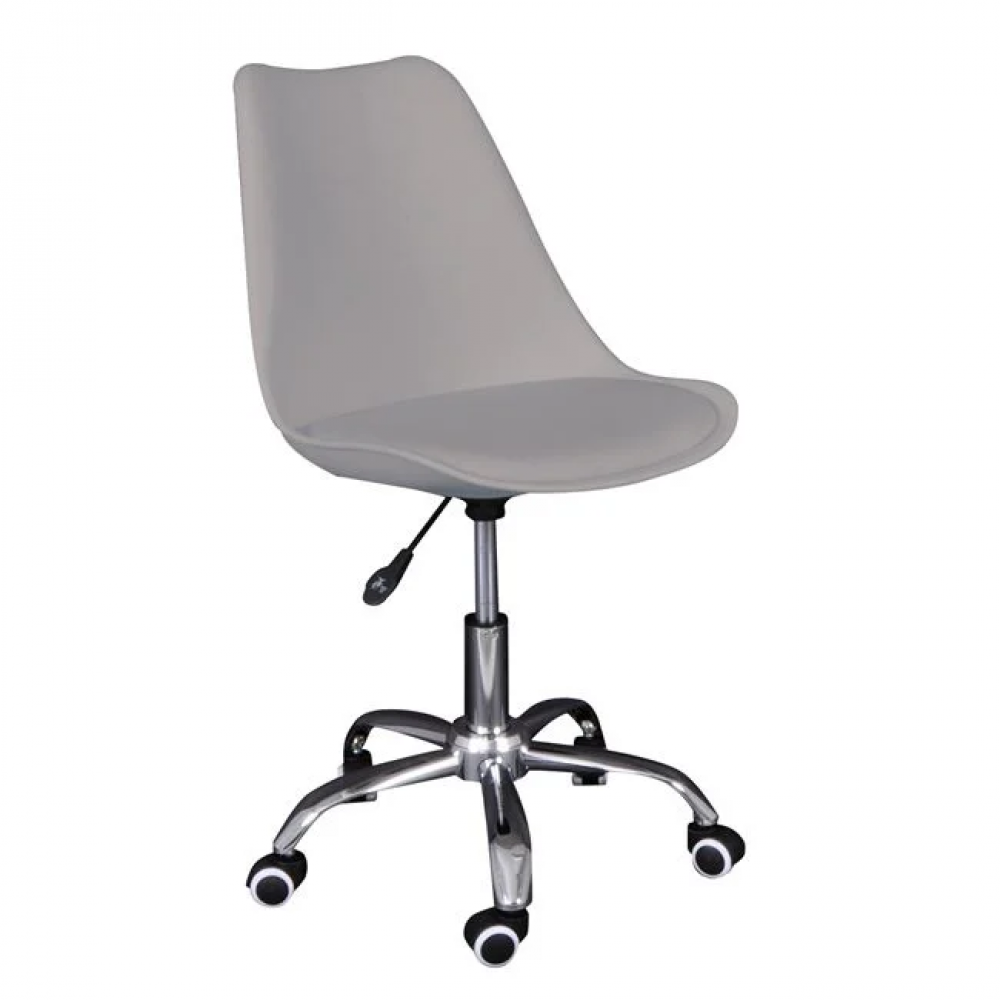 Καρέκλα γραφείου "MARTIN-W" απο PP/PU σε χρώμα γκρι 52x52x80/93