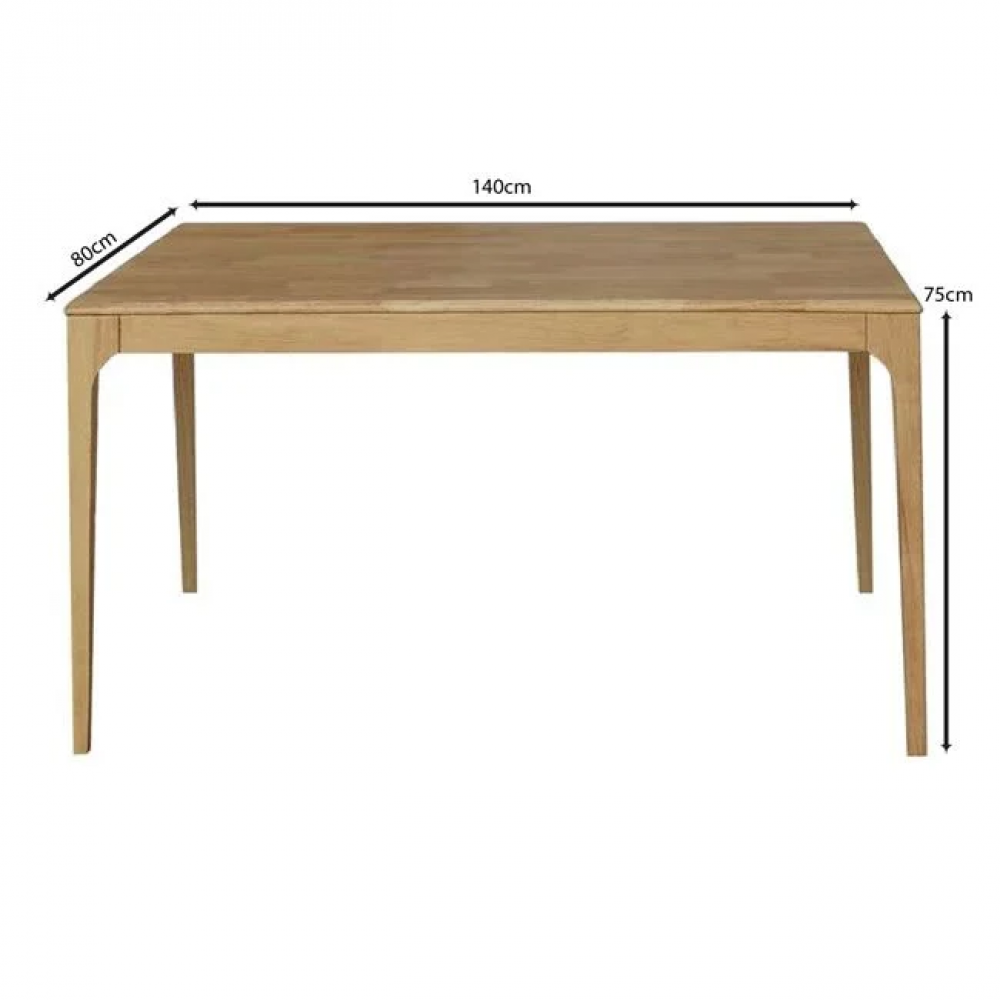 Τραπέζι τραπεζαρίας "CARTER" απο ξύλο σε χρώμα φυσικό 140x80x75