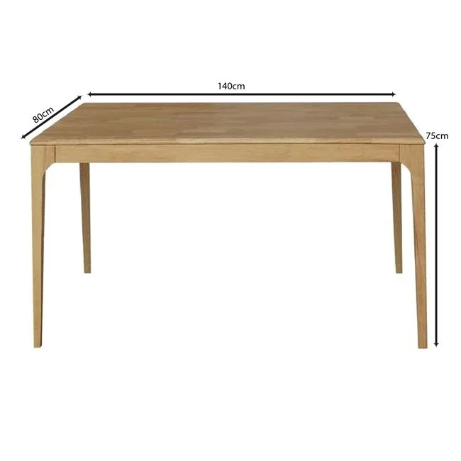 Τραπέζι τραπεζαρίας "CARTER" απο ξύλο σε χρώμα φυσικό 140x80x75