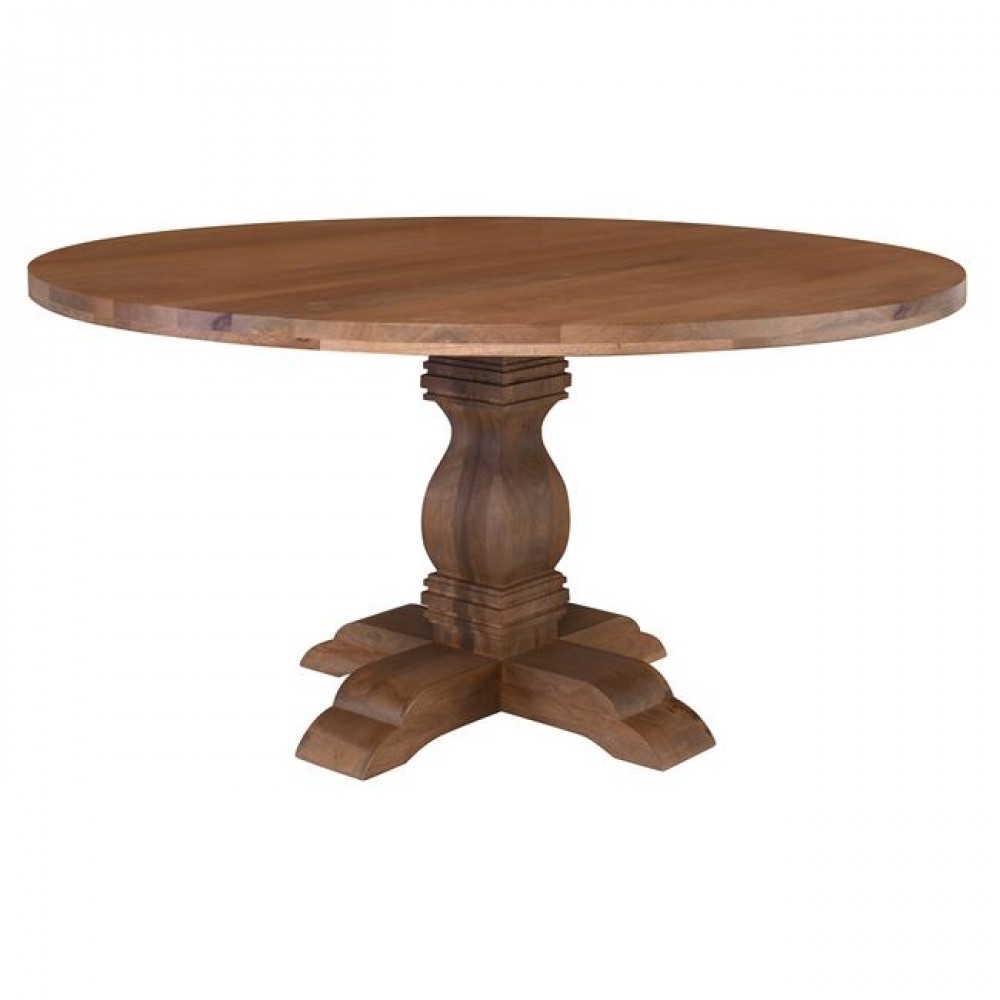 Τραπέζι ροτόντα "ATLAS" απο ξυλό και απόχρωση καρυδί Φ150/76