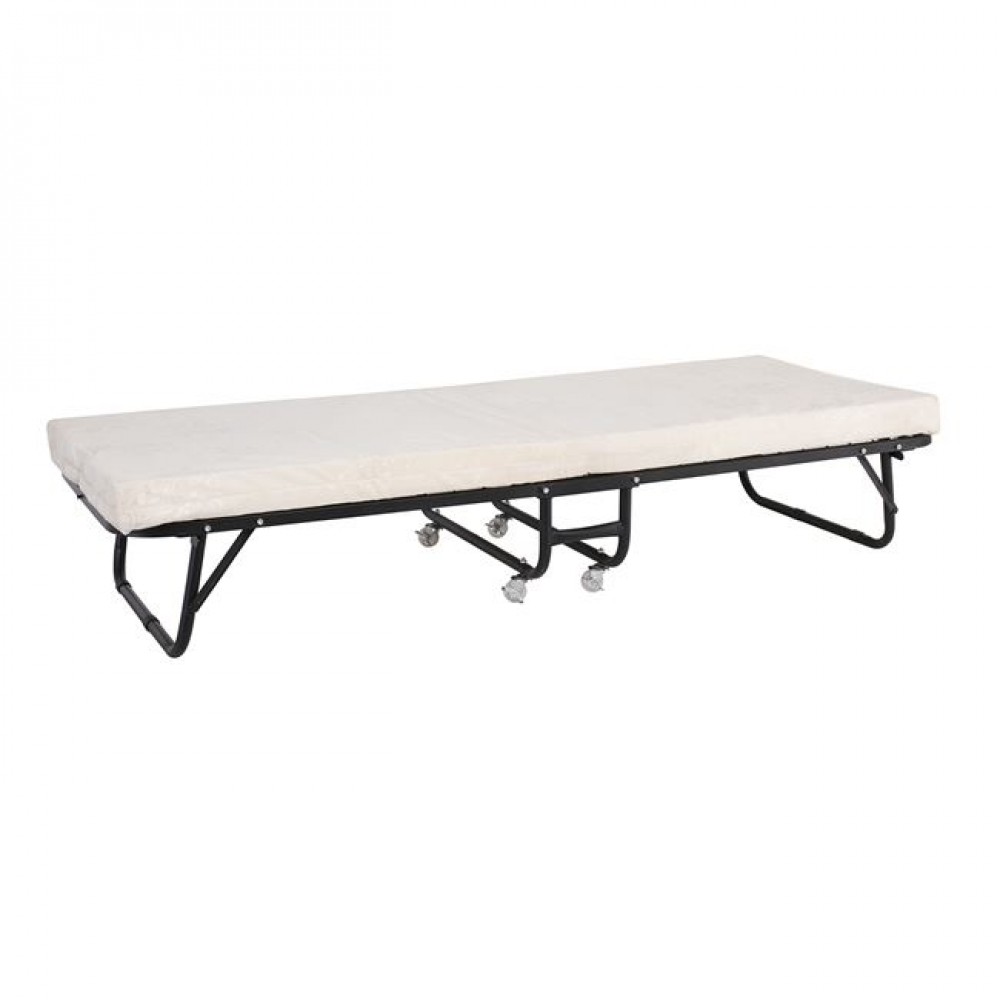 Κρεβάτι πτυσσόμενο "SPAN" απο μέταλλο σε μαύρο χρώμα 76x190x38