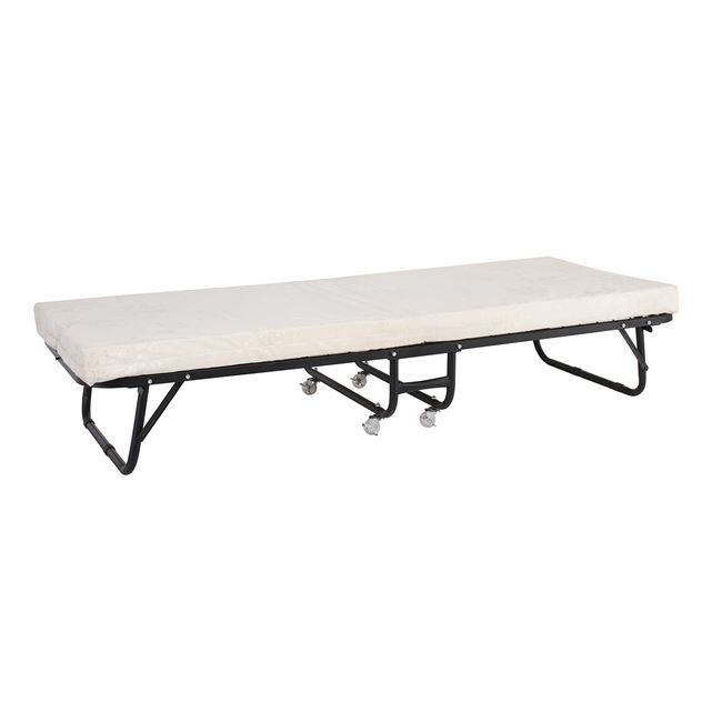 Κρεβάτι πτυσσόμενο "SPAN" απο μέταλλο σε μαύρο χρώμα 76x190x38