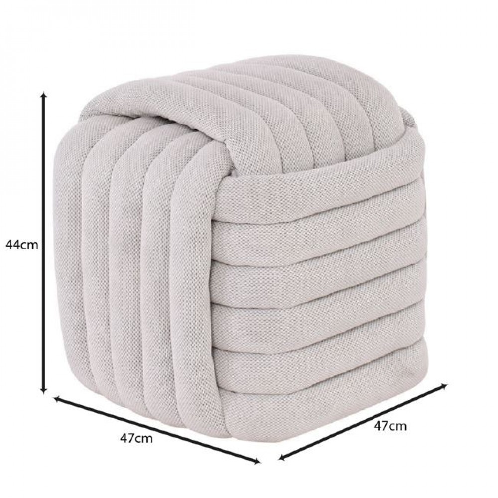 Σκαμπό βοηθητικό "TAB" απο ύφασμα σε χρώμα γκρι 47x47x44