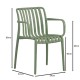 Πολυθρόνα εξωτερικού χώρου "MODA-H" από PP σε πράσινο χρώμα 54x57x80