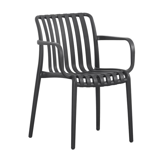 Πολυθρόνα εξωτερικού χώρου "MODA-H" από PP σε μαύρο χρώμα 54x57x80