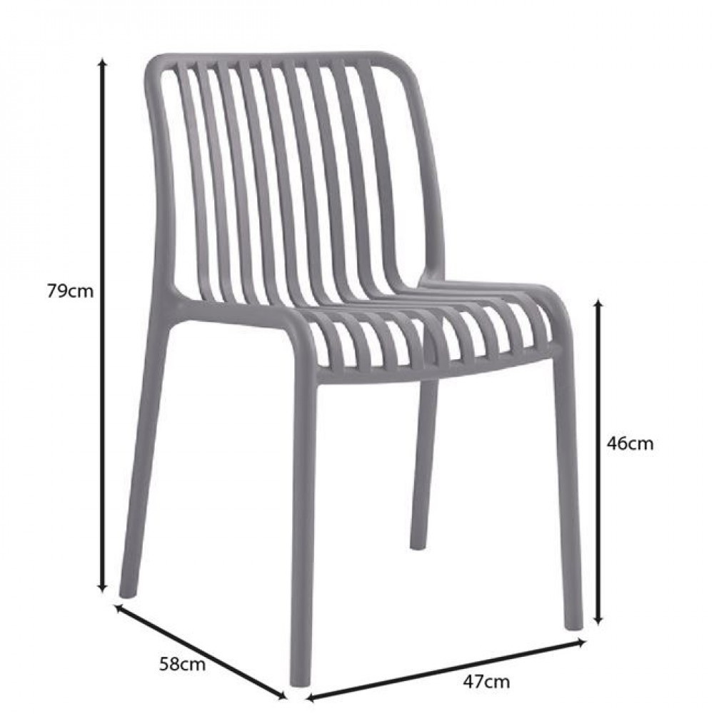 Καρέκλα "MODA-H" από PP σε ανθρακί χρώμα 52x57x80