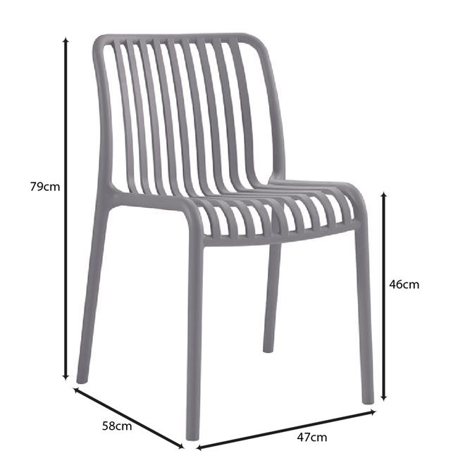 Καρέκλα "MODA-H" από PP σε ανθρακί χρώμα 52x57x80