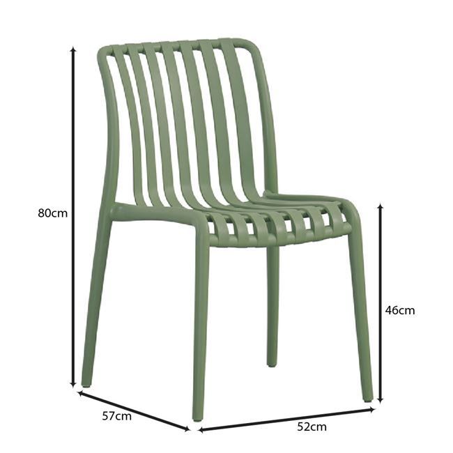 Καρέκλα "MODA-H" από PP σε πράσινο χρώμα 52x57x80
