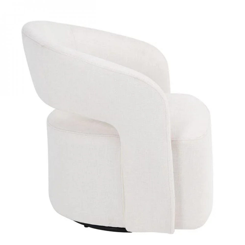 Πολυθρόνα περιστρεφόμενη "CUBA" απο teddy ύφασμα σε χρώμα άσπρο 75x70x72