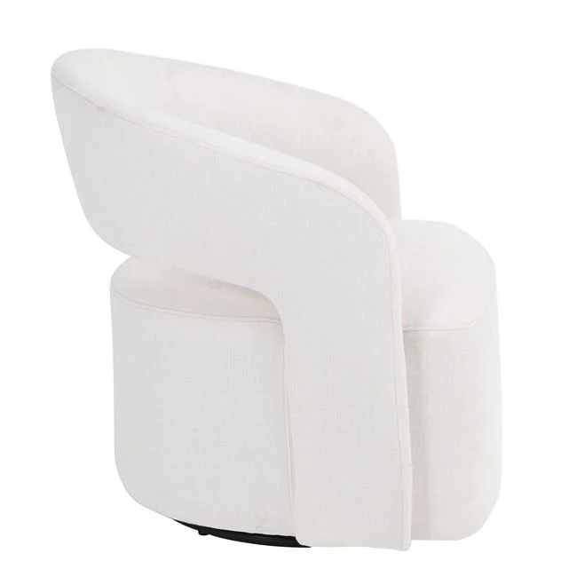 Πολυθρόνα περιστρεφόμενη "CUBA" απο teddy ύφασμα σε χρώμα άσπρο 75x70x72