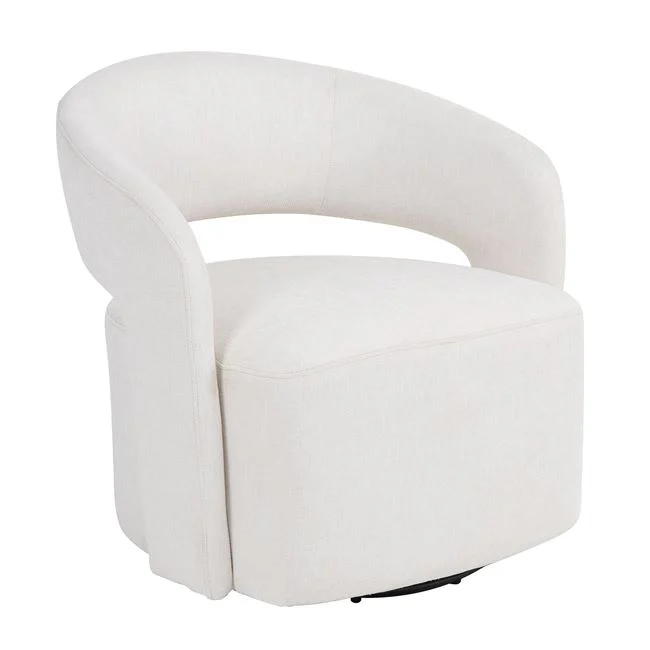 Πολυθρόνα περιστρεφόμενη "CUBA" απο teddy ύφασμα σε χρώμα άσπρο 75x70x72