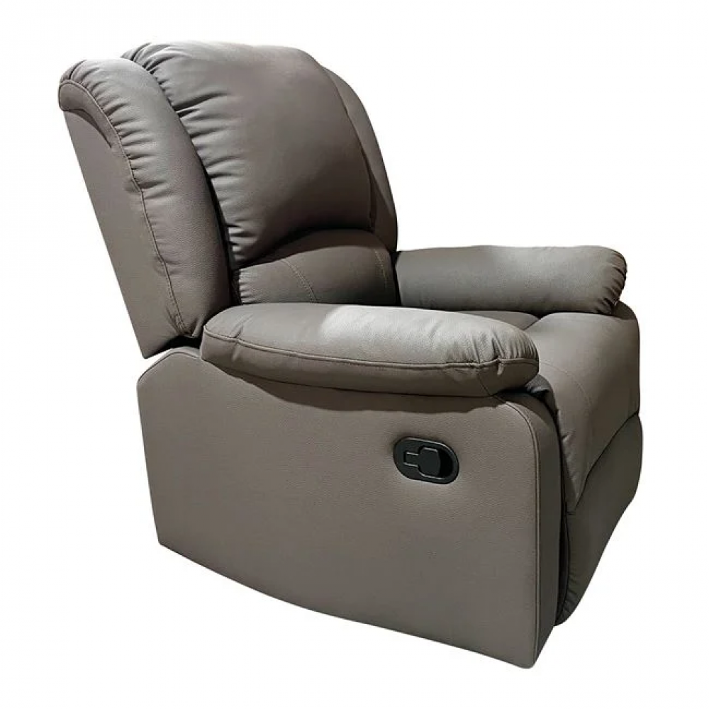 Πολυθρόνα relax "EVA" από τεχνόδερμα σε καφέ χρώμα 84x91x102