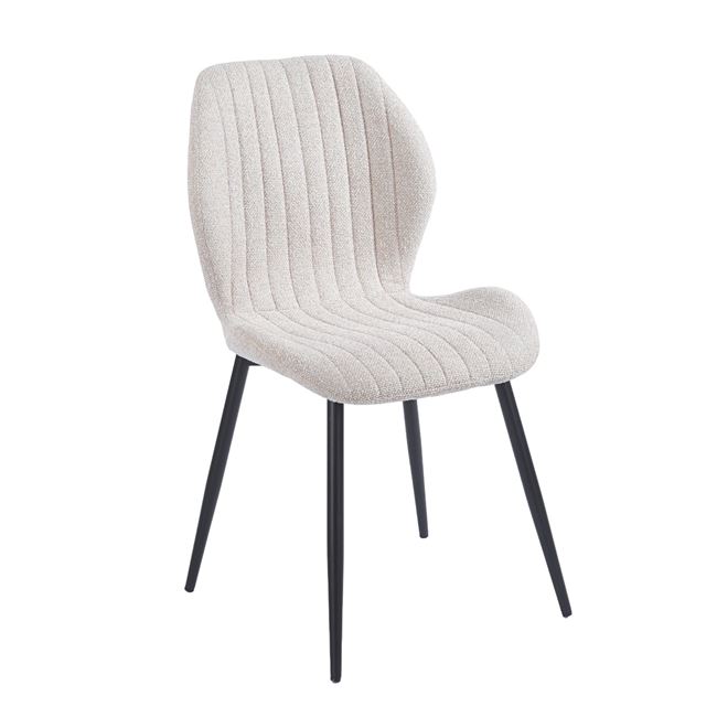 Πολυθρόνα τραπεζαρίας "TANGO" από ύφασμα/μέταλλο σε χρώμα μπεζ/μαύρο 47x57x86