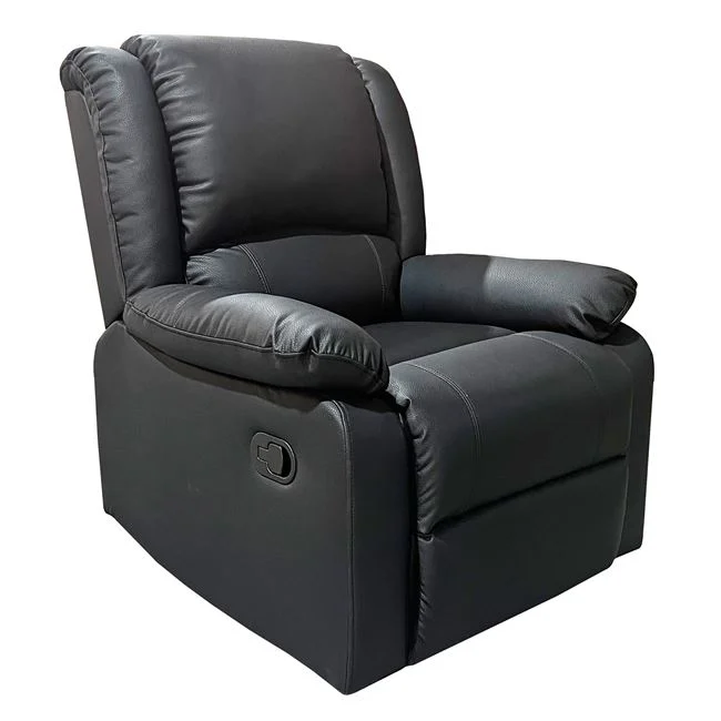 Πολυθρόνα relax "EVA" από τεχνόδερμα σε μαύρο χρώμα 84x91x102