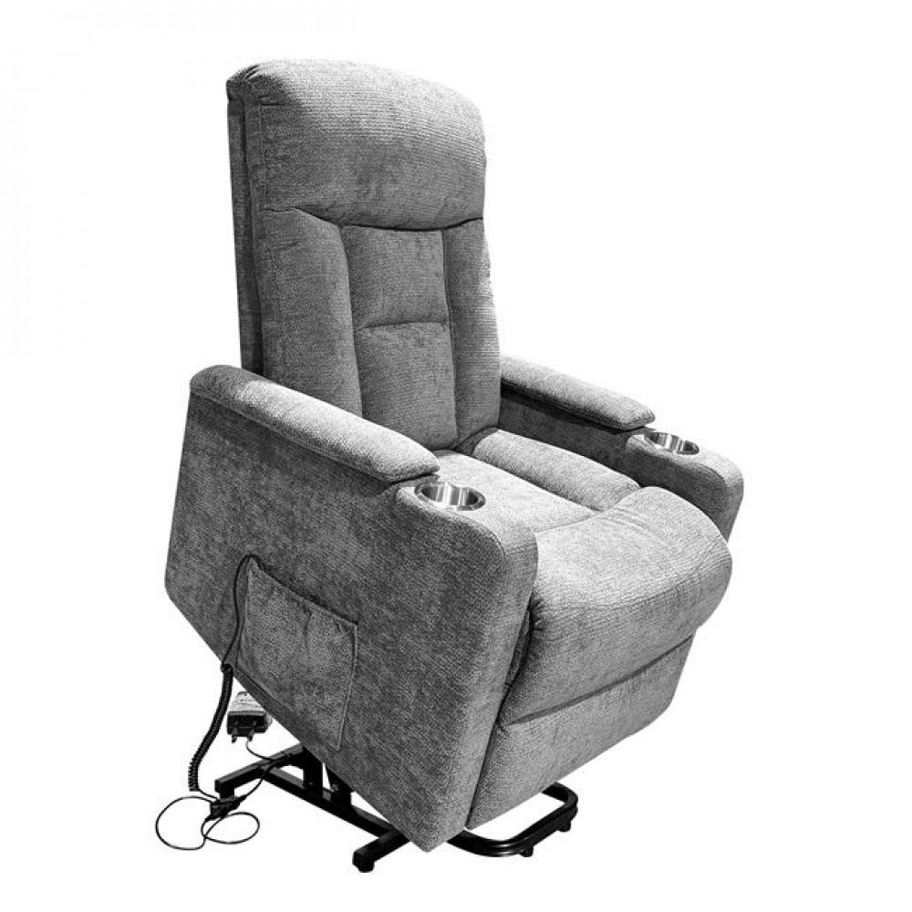 Πολυθρόνα lift-relax "NANCY" από ύφασμα σε σκούρο γκρι χρώμα 77x94x109