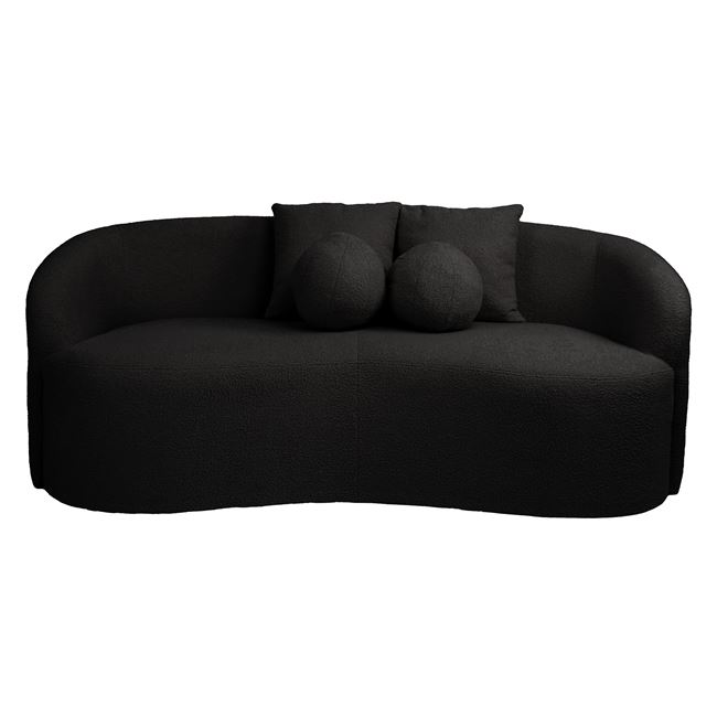 Καναπές "LYON" διθέσιος απο teddy ύφασμα σε χρώμα μαύρο 178x82x68