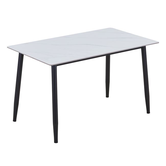 Τραπέζι κουζίνας "OSLO" από μέταλλο/ τεχνόπετρα σε χρώμα λευκό μάρμαρο 120x70x75