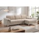 Καναπές σαλονιού "ALEX" με αριστερή γωνία απο ύφασμα σε χρώμα μπεζ 264x132x75/80