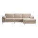 Καναπές σαλονιού "ALEX" με αριστερή γωνία απο ύφασμα σε χρώμα μπεζ 264x132x75/80