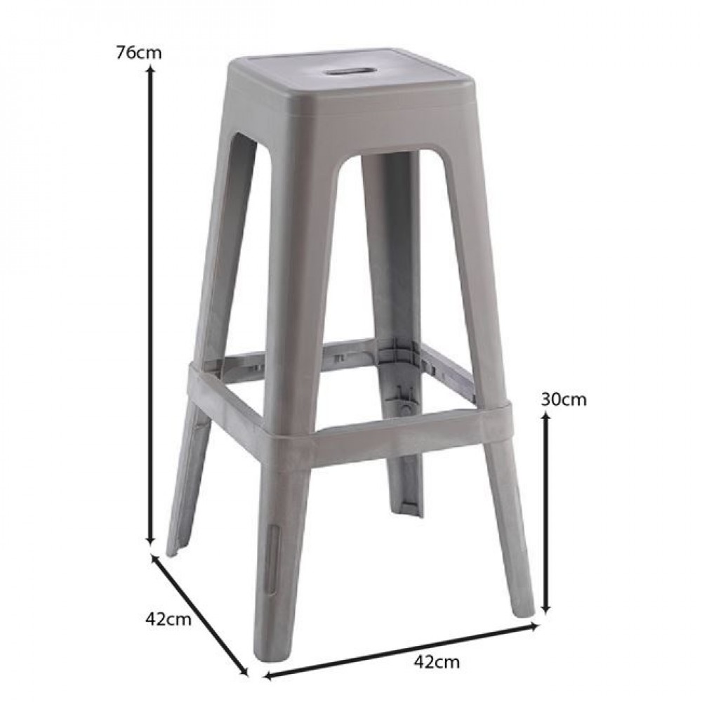 Σκαμπώ μπαρ "RELIX PP" απο PP σε μπεζ χρώμα 42x42x76