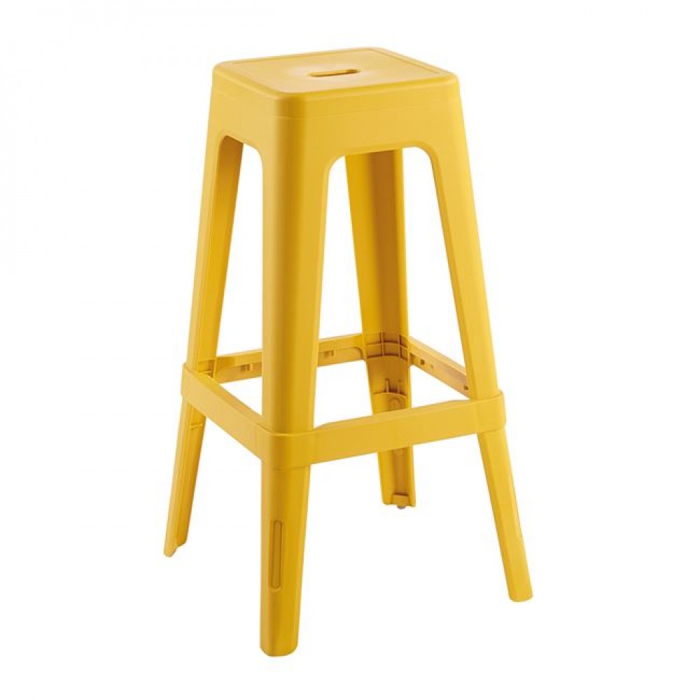 Σκαμπώ μπαρ "RELIX PP" απο PP σε κροκί χρώμα 42x42x76