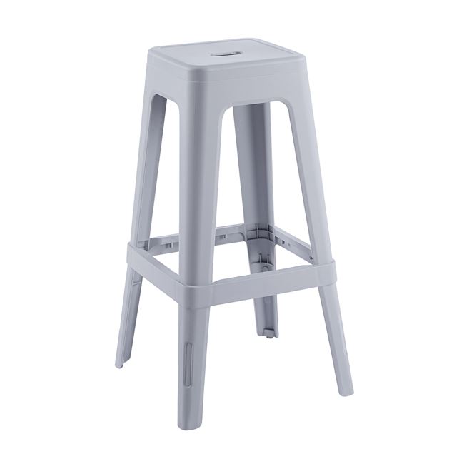 Σκαμπώ μπαρ "RELIX PP" απο PP σε γκρι χρώμα 42x42x76