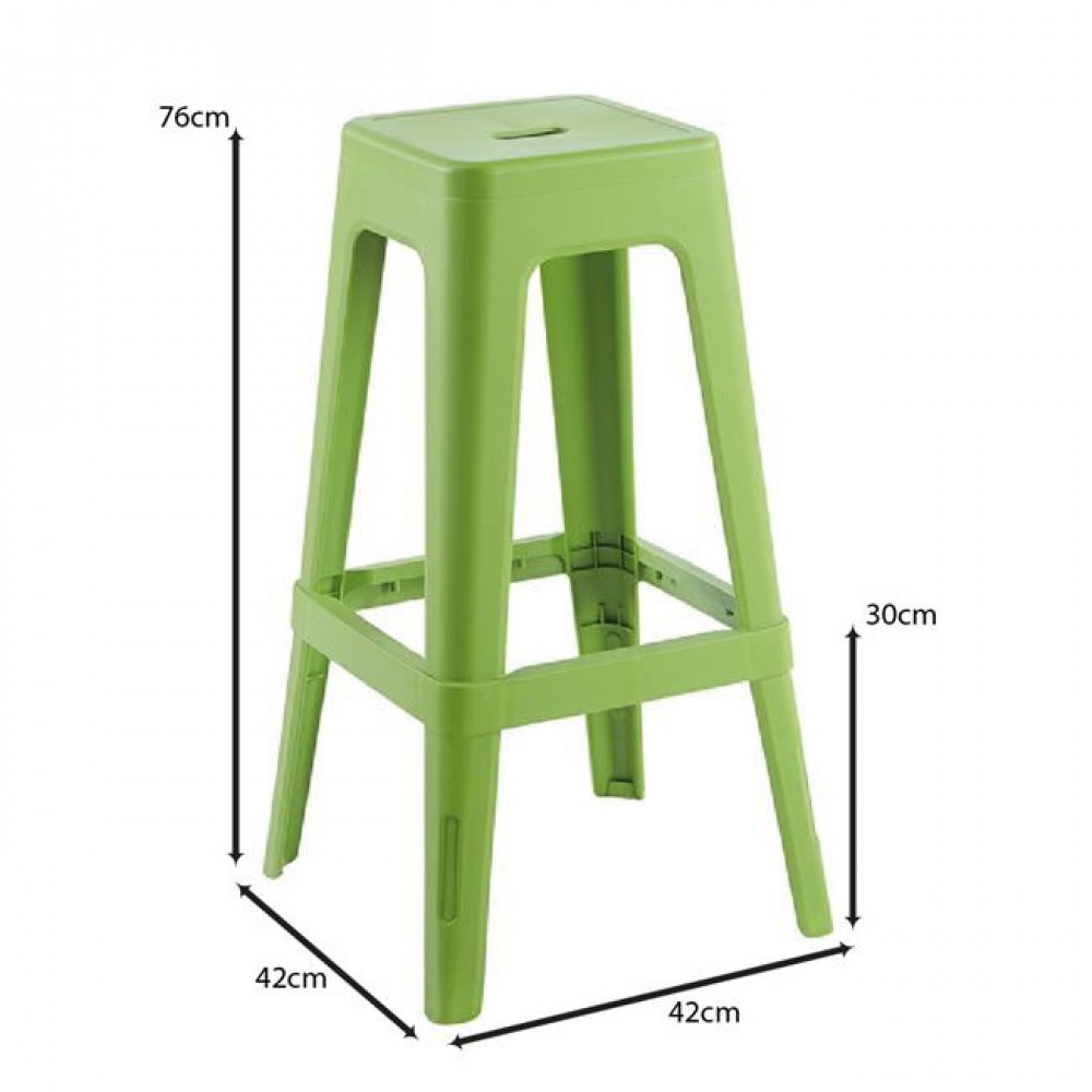 Σκαμπώ μπαρ "RELIX PP" απο PP σε lime χρώμα 42x42x76