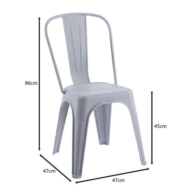 Καρέκλα "RELIX PP" απο PP σε γκρι χρώμα 47x47x86