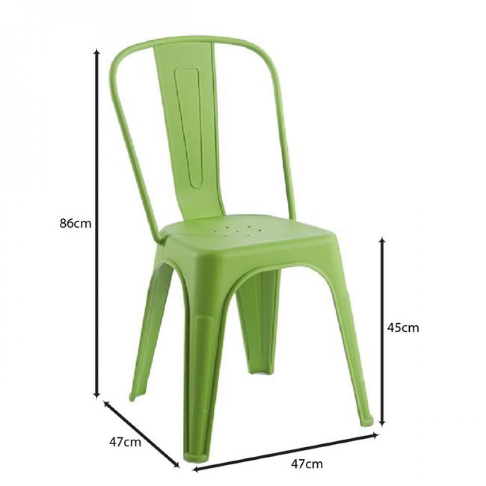 Καρέκλα "RELIX PP" απο PP σε lime χρώμα 47x47x86