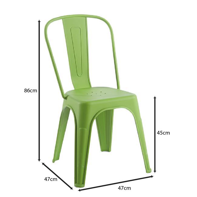 Καρέκλα "RELIX PP" απο PP σε lime χρώμα 47x47x86