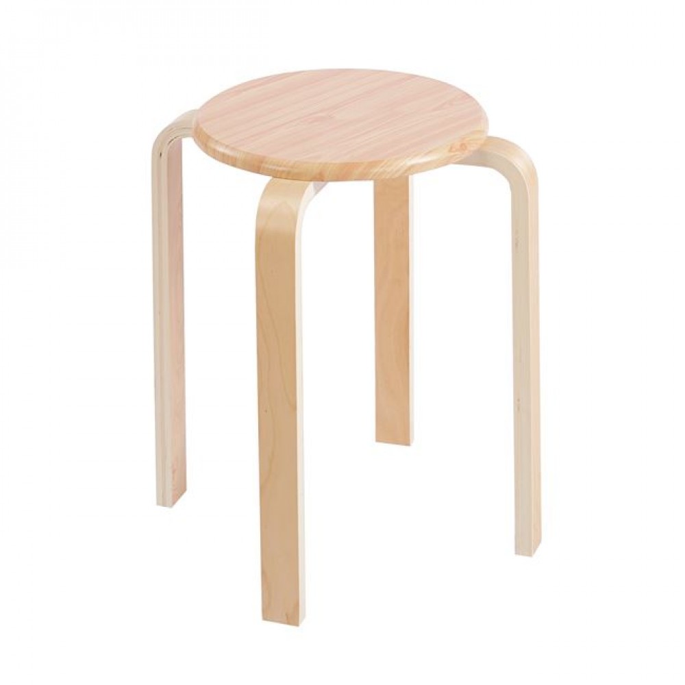 Σκαμπώ βοηθητικό "HAMILTON-W" από σημύδα/MDF σε φυσικό χρώμα Φ29x45