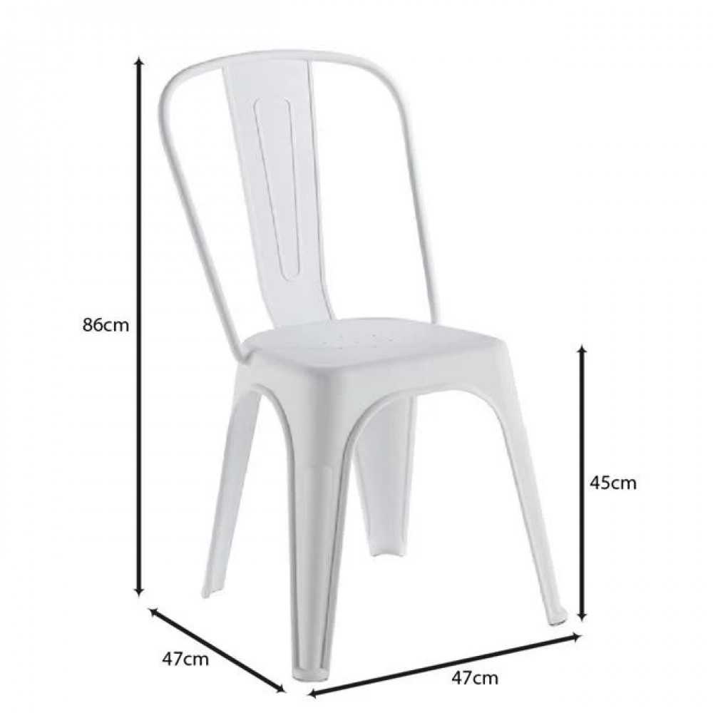 Καρέκλα "RELIX PP" απο PP σε άσπρο χρώμα 47x47x86