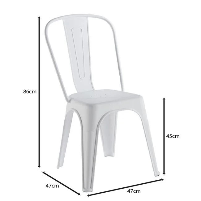 Καρέκλα "RELIX PP" απο PP σε άσπρο χρώμα 47x47x86