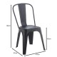 Καρέκλα "RELIX PP" απο PP σε μαύρο χρώμα 47x47x86