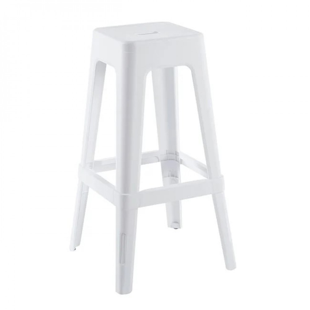 Σκαμπώ μπαρ "RELIX PP" απο PP σε άσπρο χρώμα 42x42x76