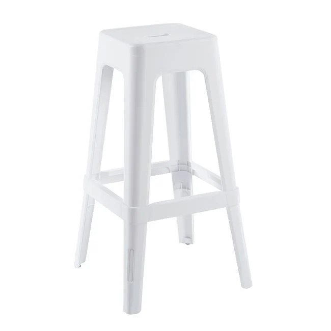 Σκαμπώ μπαρ "RELIX PP" απο PP σε άσπρο χρώμα 42x42x76