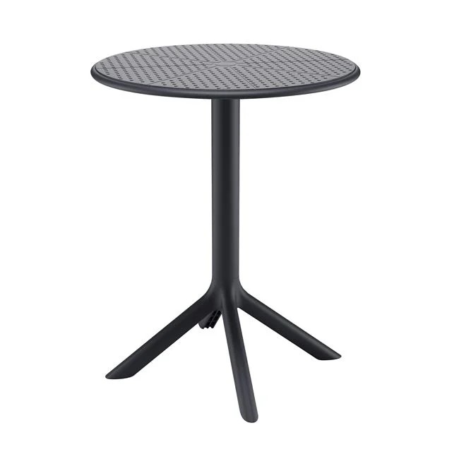 Τραπέζι κήπου "MODA-H" απο PP-UV σε μαύρο χρώμα Φ60x75