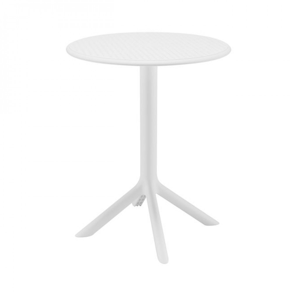 Τραπέζι κήπου "MODA-H" απο PP-UV σε άσπρο χρώμα Φ60x75