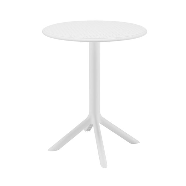 Τραπέζι κήπου "MODA-H" απο PP-UV σε άσπρο χρώμα Φ60x75