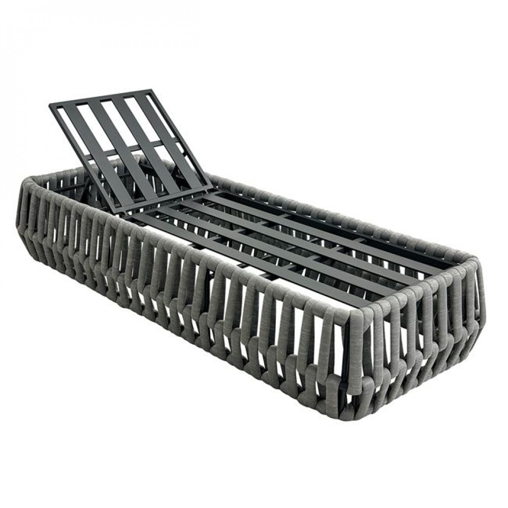 Ξαπλώστρα "MAJORCA" απο αλουμίνιο/ύφασμα σε ανοιχτό γκρι 75x195x42