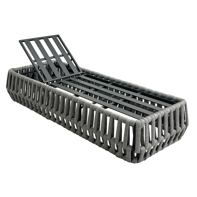 Ξαπλώστρα "MAJORCA" απο αλουμίνιο/ύφασμα σε ανοιχτό γκρι 75x195x42