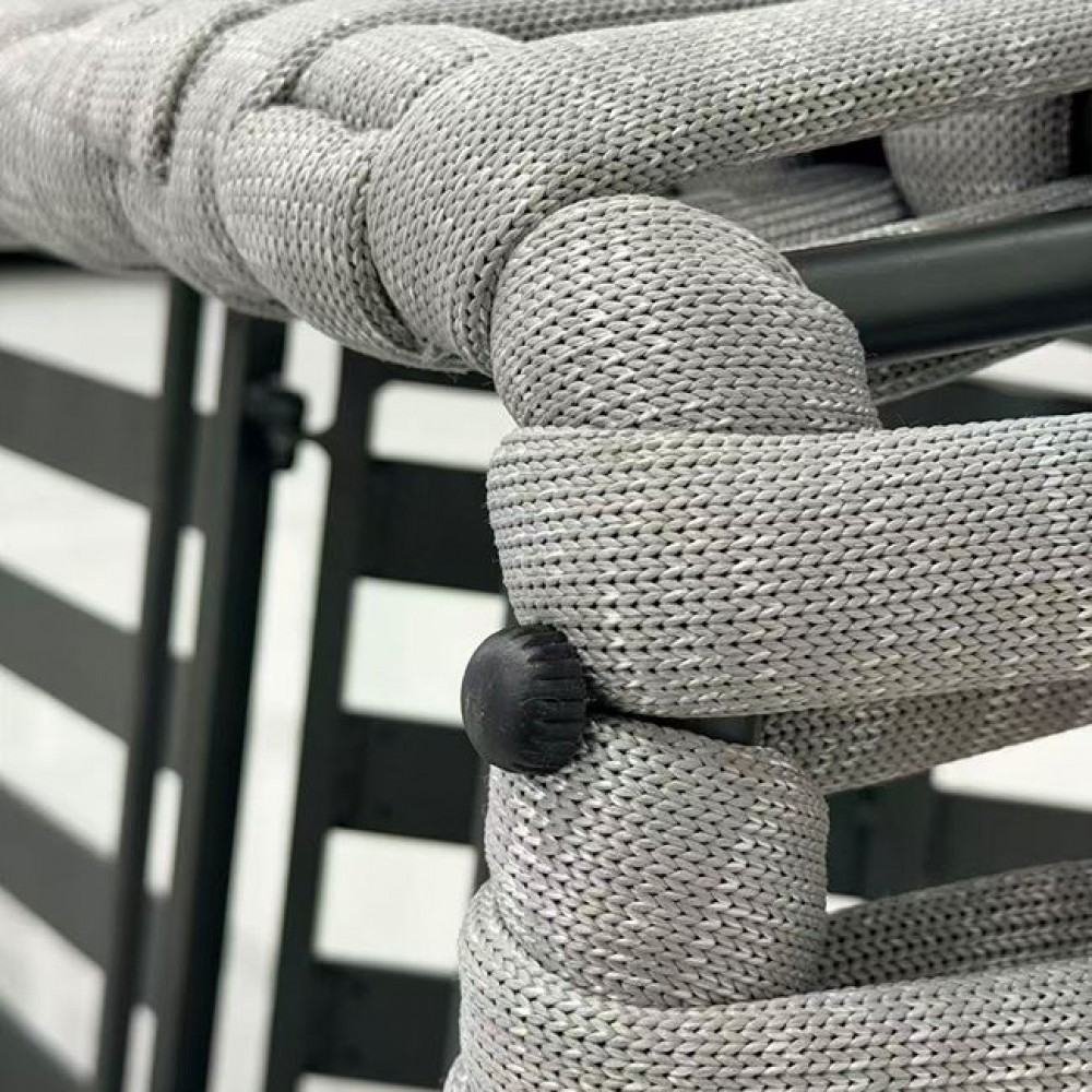 Ξαπλώστρα "MAJORCA" απο αλουμίνιο/ύφασμα σε ανοιχτό γκρι 75x195x42