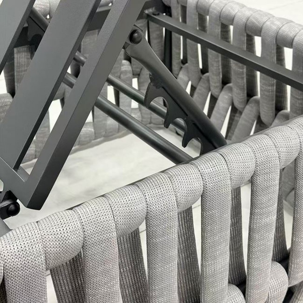 Ξαπλώστρα "MAJORCA" απο αλουμίνιο/ύφασμα σε ανοιχτό γκρι 75x195x42