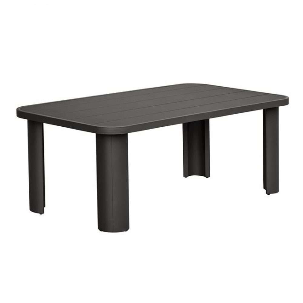 Σετ τραπεζαρία κήπου "BOSTON" απο αλουμίνιο/wicker σε χρώμα ανθρακί/μπεζ